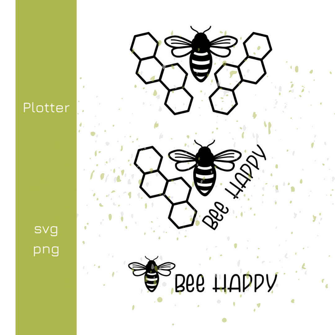 Biene "bee happy" Plotterdatei